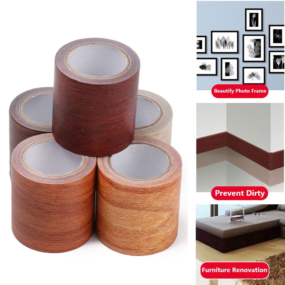 5M/Roll Wood Grain Self-adhesi - Xfasten Woodworking Tape ulasan dan harga