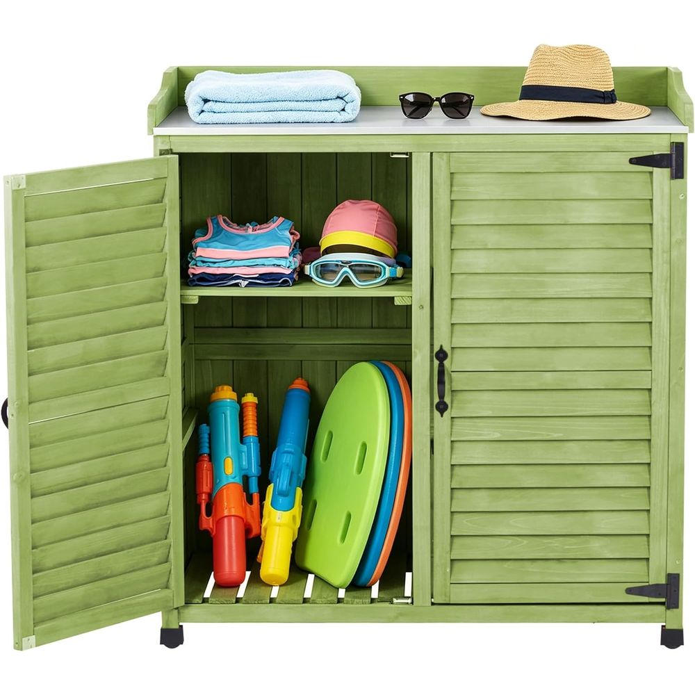 Outdoor Potting Bench with Met - Woodworking Bench ulasan dan harga