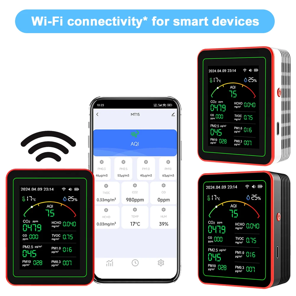 Tuya WiFi 15-in-1 Indoor Air Q - Woodworking App ulasan dan harga