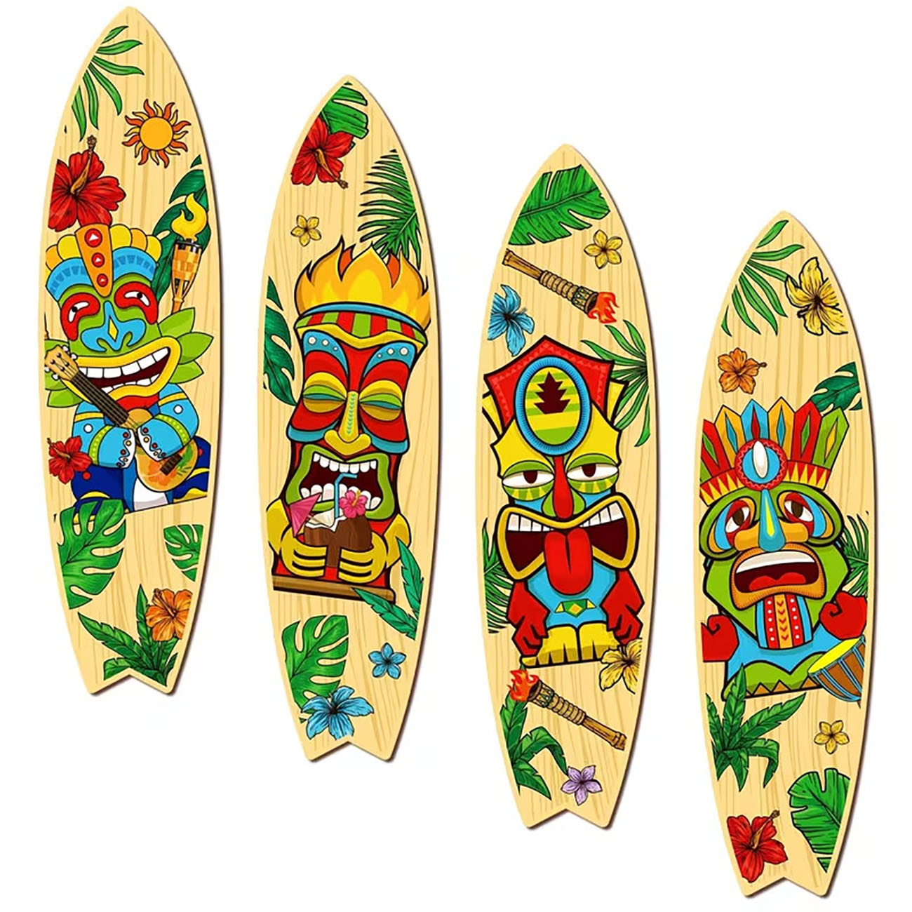 4Pcs Tiki Mask Surfboard Woode - Xfasten Woodworking Tape ulasan dan harga