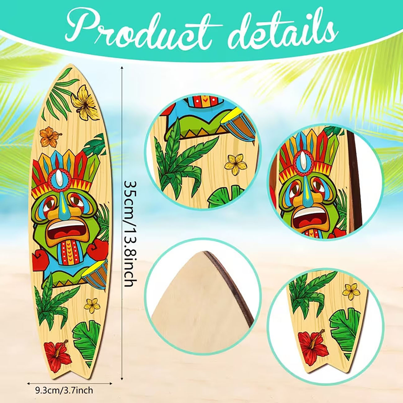 4Pcs Tiki Mask Surfboard Woode - Xfasten Woodworking Tape ulasan dan harga