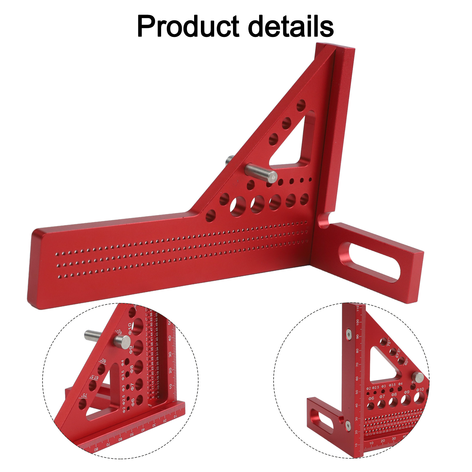 Red 3D Carpenter Square Ruler  - Woodworking For Engineers ulasan dan harga
