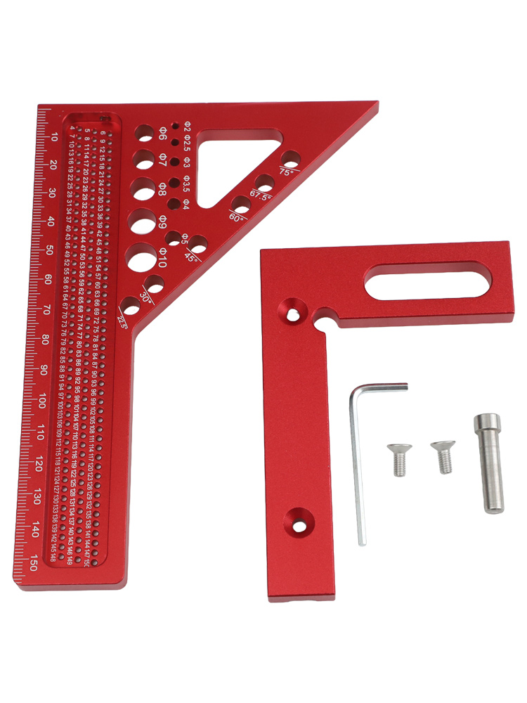 Red 3D Carpenter Square Ruler  - Woodworking For Engineers ulasan dan harga