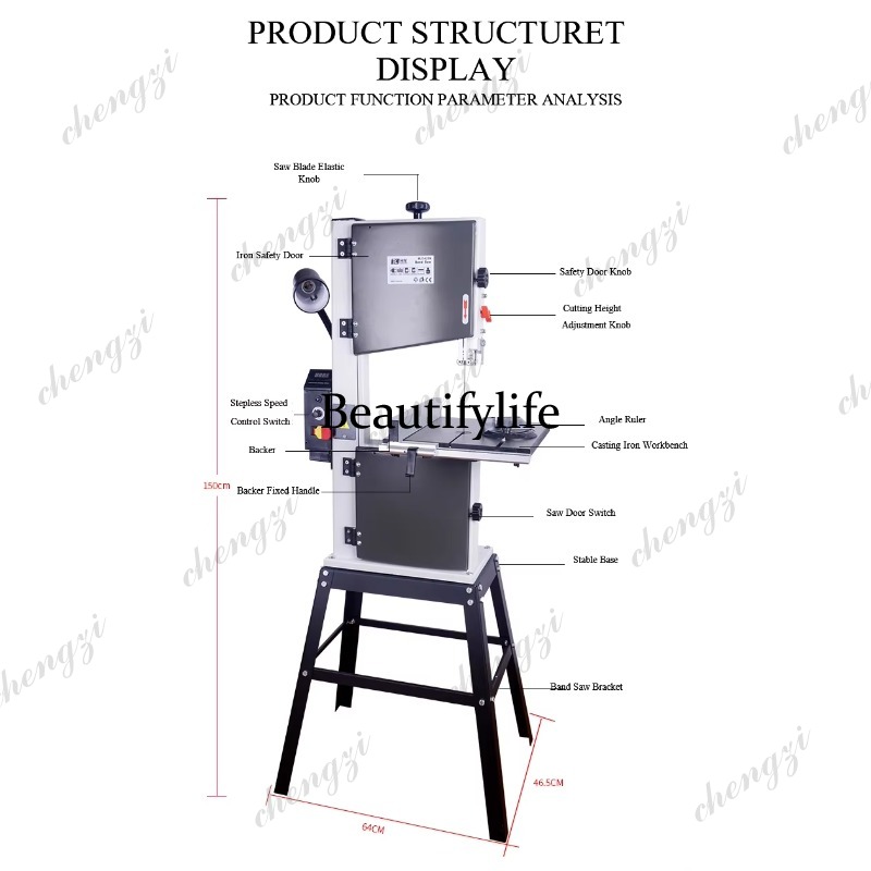 A81 10 Inch Vertical Band Saw  - Woodworking Cutting Tools ulasan dan harga
