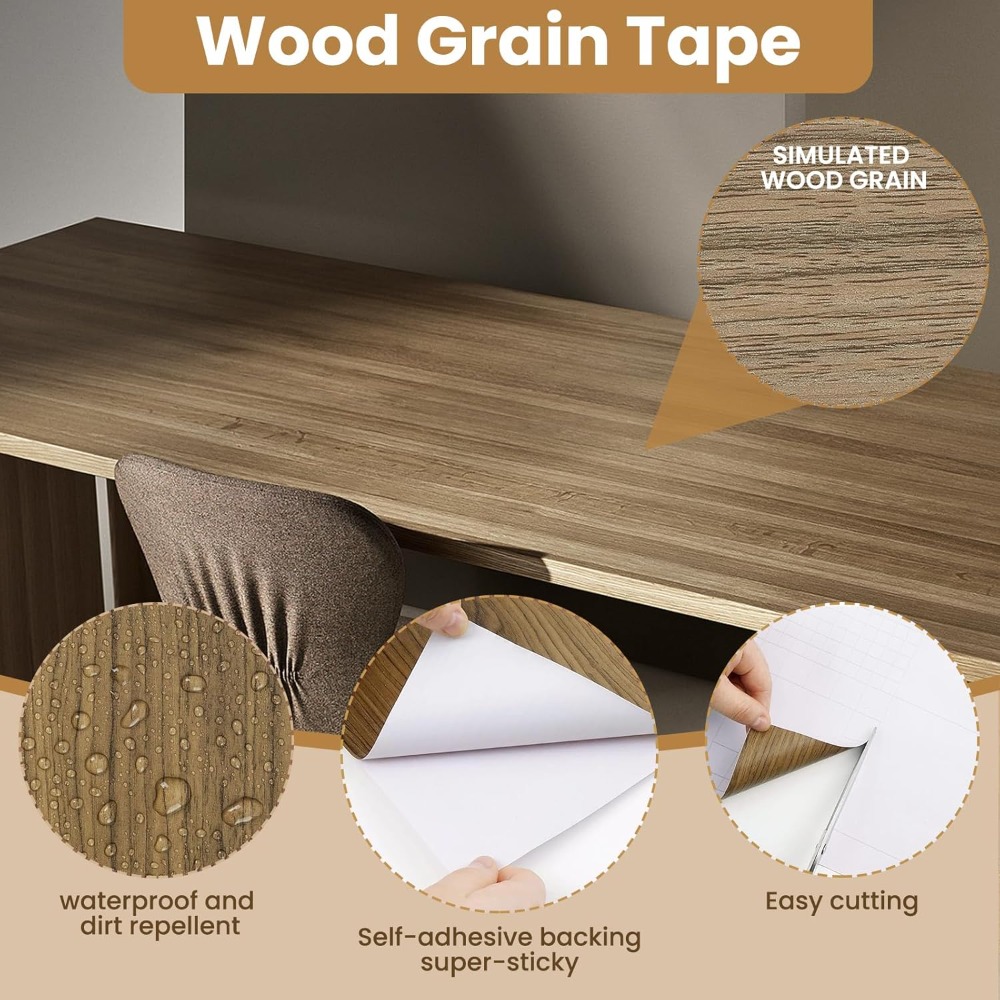 Waterproof Wood Grain Self Adh - Xfasten Woodworking Tape ulasan dan harga